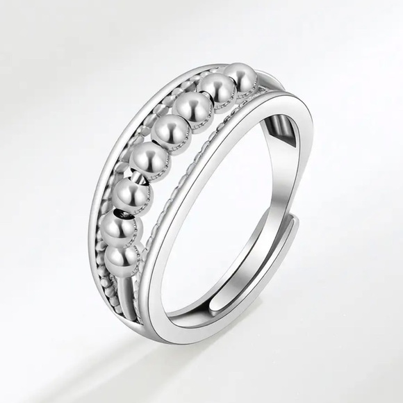 ✨new Sterling Silver Anti Anxiety Fidget Spinner Ring - Picture 1 of 5